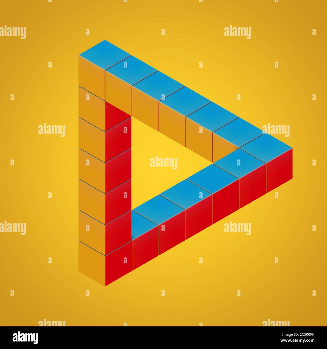 Impossible triangle optical illusion 3d Banque de photographies et d ...