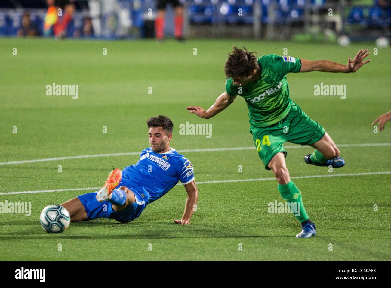 Getafe, Espagne. 29 juin 2020. JON PACHECO ET HUGO DURO PENDANT LE MATCH GETAFE CLUB DE FUTBOL CONTRE REAL SOCIEDADD AU COLISÉE ALFONSO PEREZ. LUNDI, 29 JUIN 2020 crédit: CORDONE PRESSE/Alay Live News Banque D'Images