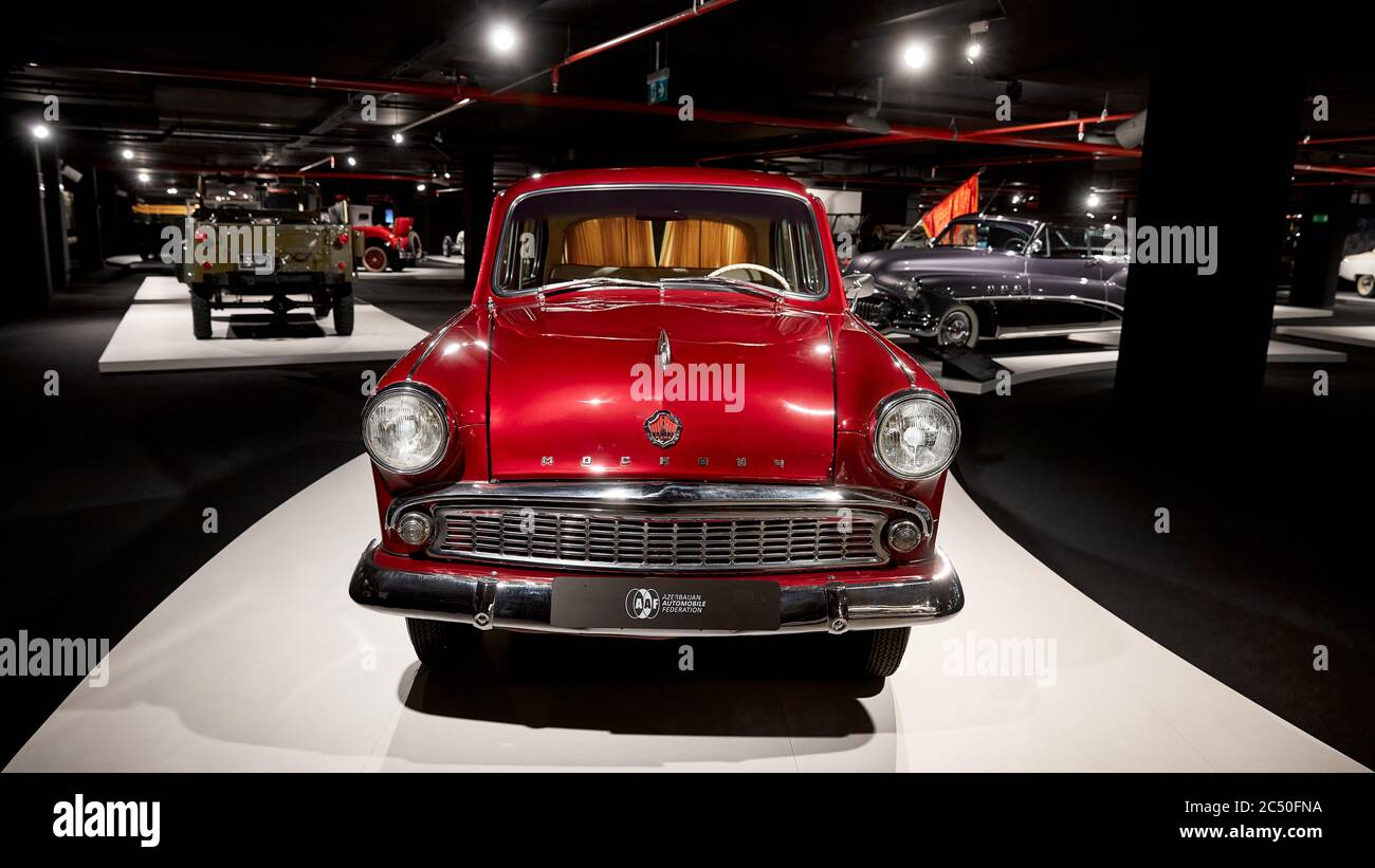 Moskvich 407 (1963). Fabriqué en URSS. Voiture rétro en exposition. Exposition de voitures classiques - Centre Heydar Aliyev, Bakou, Azerbaïdjan - 26,04,2017 Banque D'Images