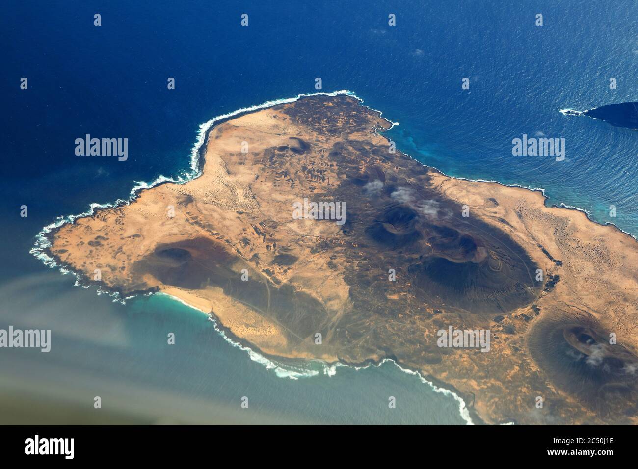 île la Graciosa, partie nord, vue aérienne, îles Canaries, la Graciosa Banque D'Images