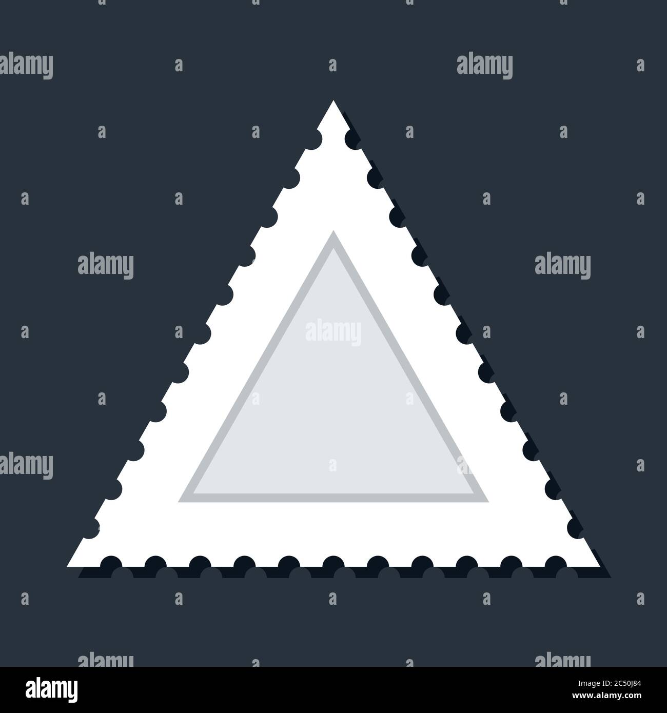 Timbre-poste blanc vierge. Forme récupérable isolée de l'arrière-plan. L'illustration vectorielle est un élément graphique pour le design artistique pro Illustration de Vecteur