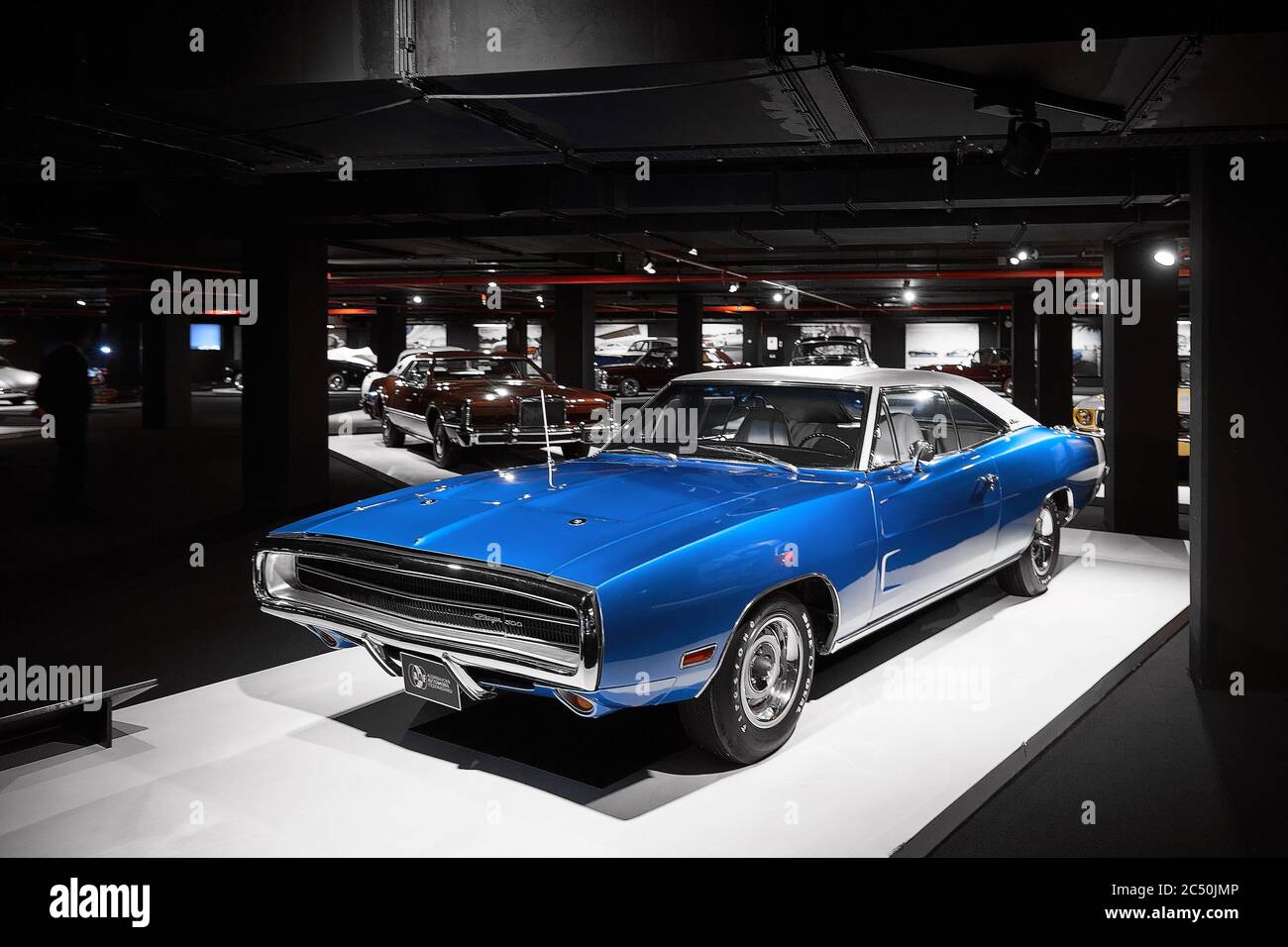 Dodge Charger 1970. Muscle car de ca. Voitures classiques américaines. Exposition de voitures classiques - Centre Heydar Aliyev, Bakou, Azerbaïdjan - 26,04,2017 Banque D'Images