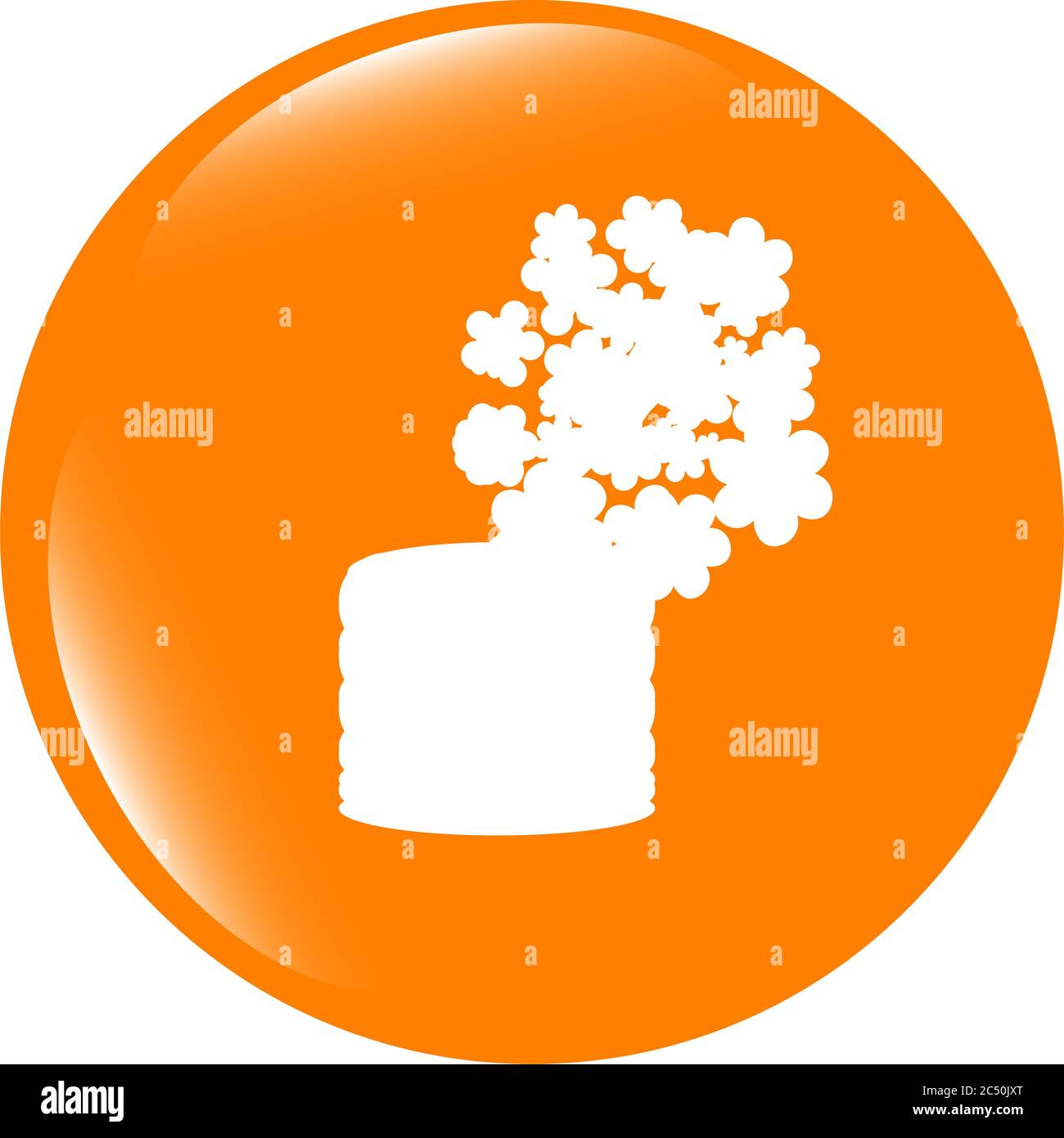 Fleurs en pot, l'icône bouton web app isolated on white Banque D'Images