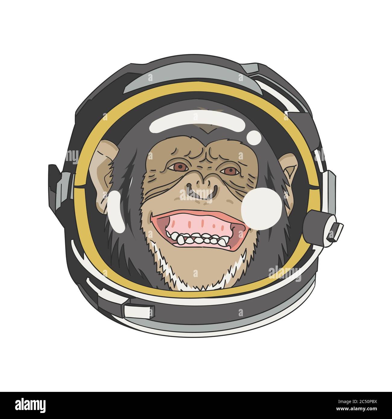 Illustration d'astronaute Smile Monkey Head. Bonne pour couper la lime Illustration de Vecteur