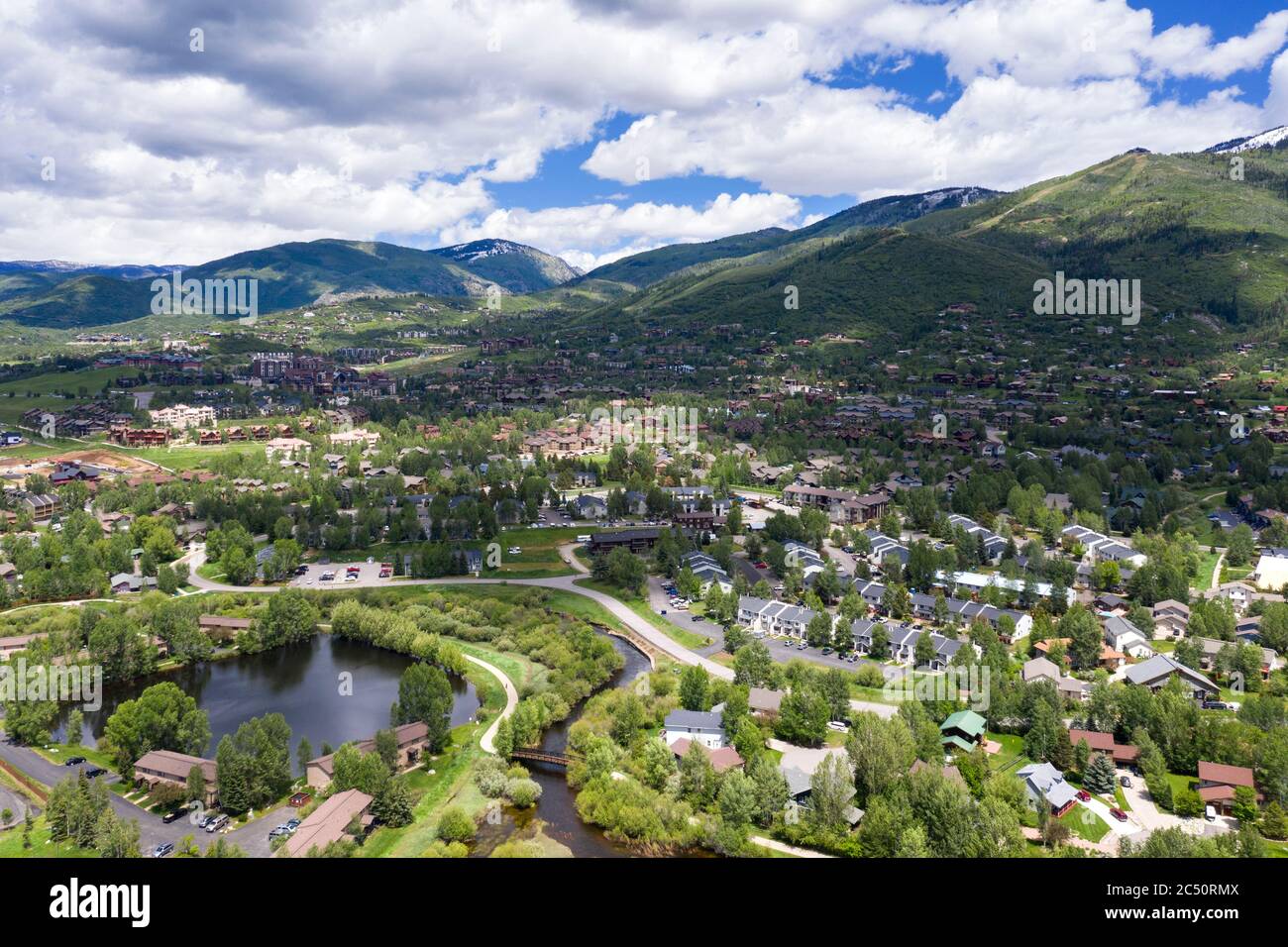 Vues aériennes de Steamboat Springs Colorado Banque D'Images