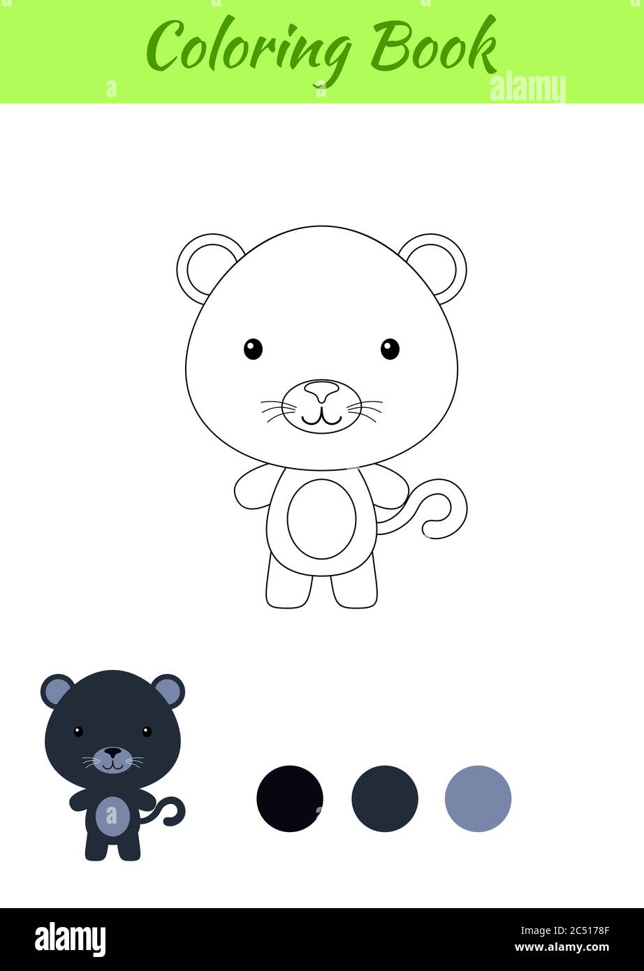 Page De Coloriage Panthere Pour Bebe Livre De Coloriage Pour Enfants Activite Educative Pour Les Enfants D Age Prescolaire Et Les Tout Petits Avec Un Animal Mignon Image Vectorielle Stock Alamy