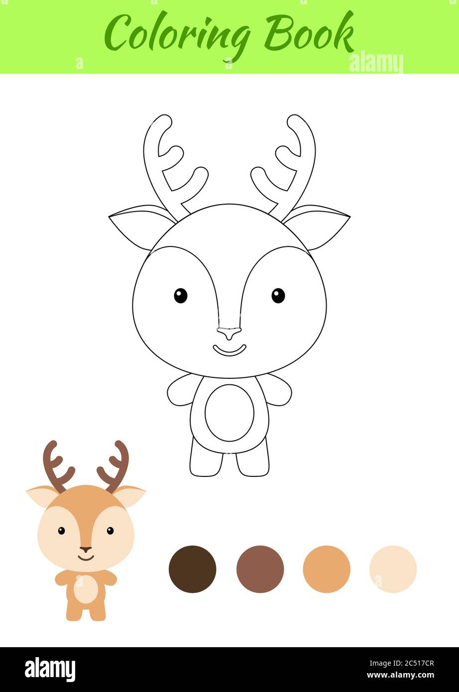Page De Coloriage Bon Petit Bebe Cerf Livre De Coloriage Pour Enfants Activite Educative Pour Les Enfants D Age Prescolaire Et Les Tout Petits Avec Un Animal Mignon Image Vectorielle Stock Alamy