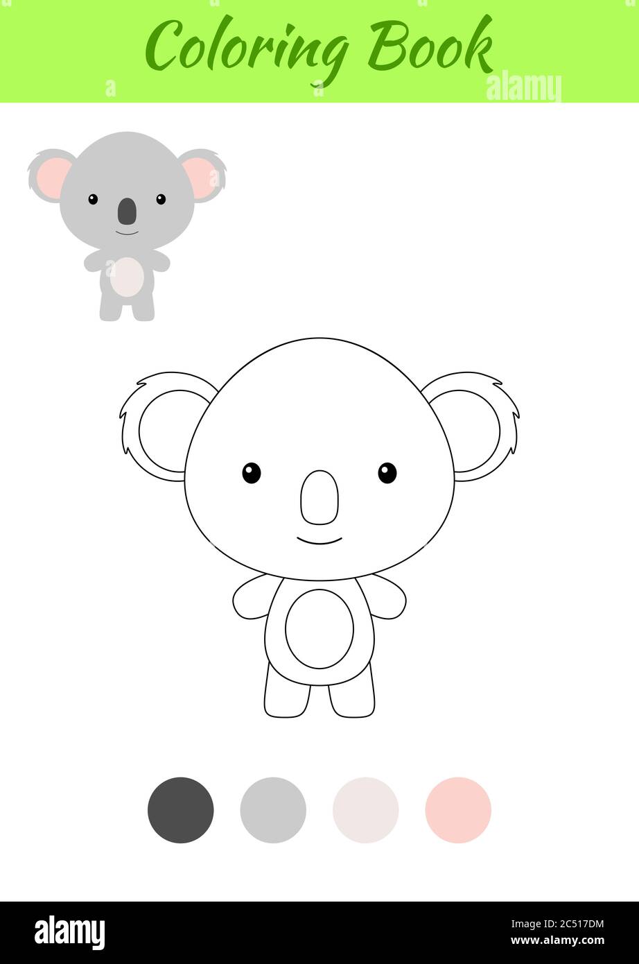 Page De Coloriage Joyeux Petit Bebe Koala Livre De Coloriage Pour Enfants Activite Educative Pour Les Enfants D Age Prescolaire Et Les Tout Petits Avec Un Animal Mignon Image Vectorielle Stock Alamy