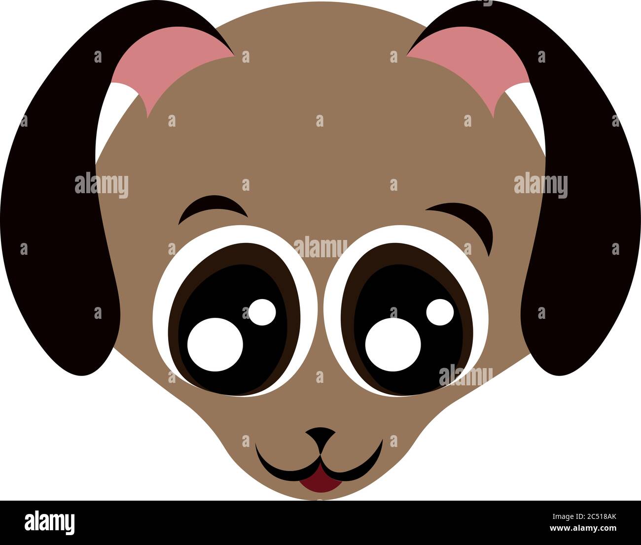 Mignon chiot brun. Bon petit chien. Animaux. Museau avec les yeux grands. Conception pour magasin d'animaux de compagnie, clinique vétérinaire et abri. Illustration de Vecteur