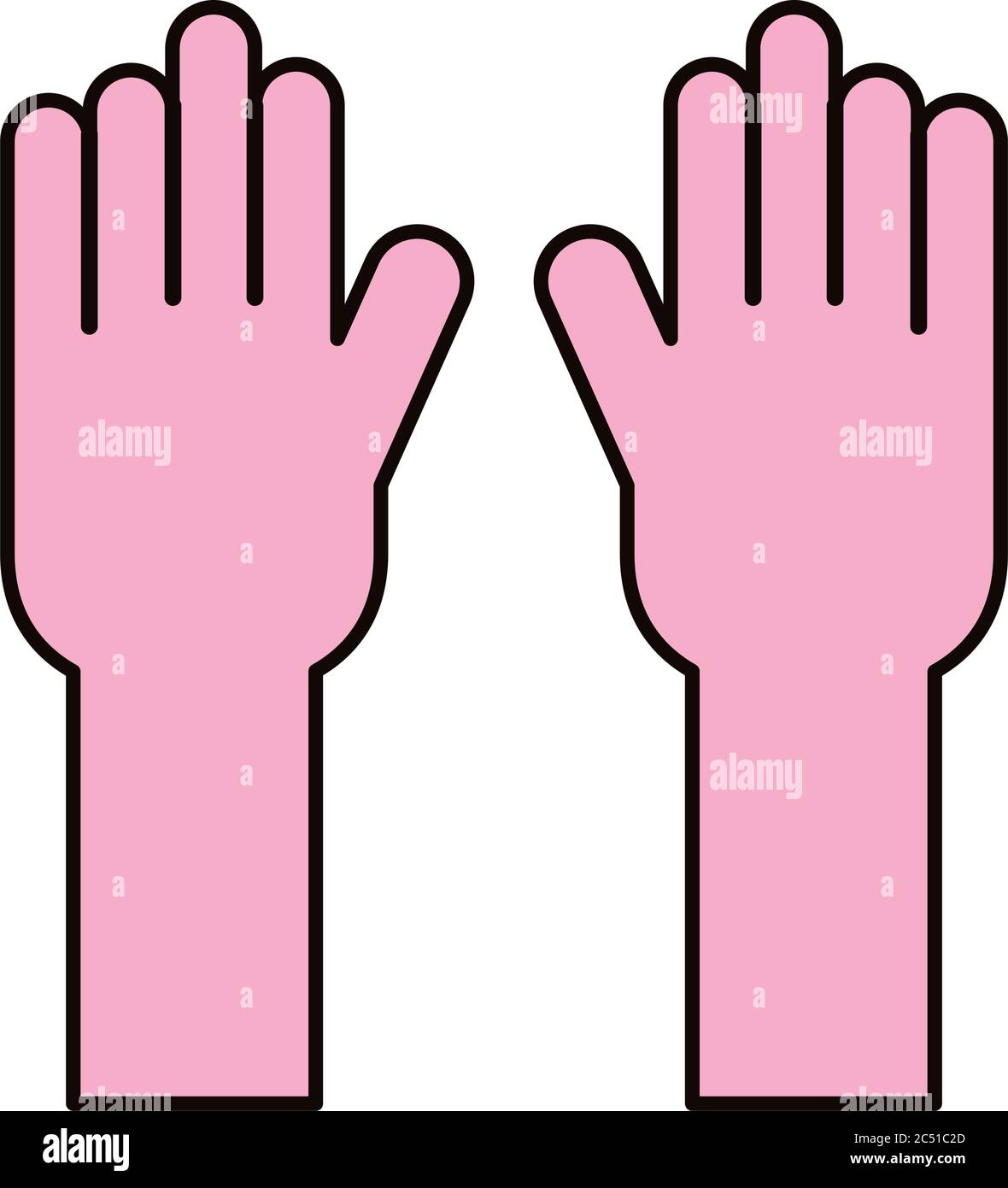 gants en caoutchouc style ligne et bourre icon vector illustration Illustration de Vecteur