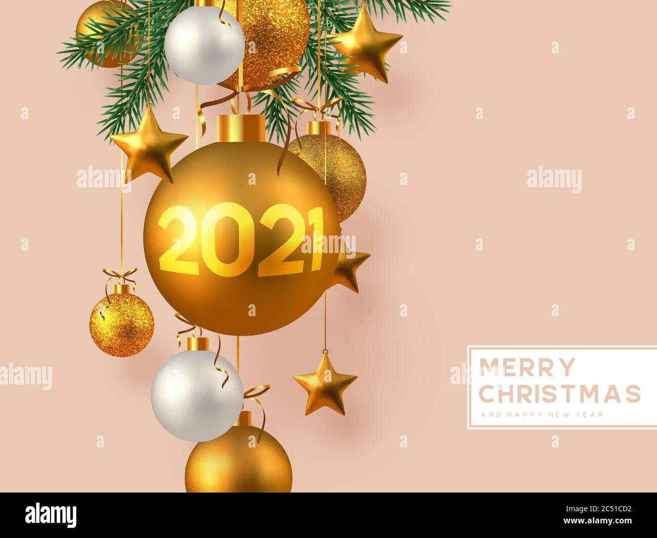 Joyeux Noël et Bonne Année. Illustration de Vecteur