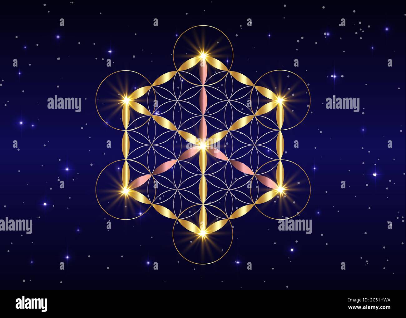 Cube metatron fleur de vie Banque d'images vectorielles - Alamy