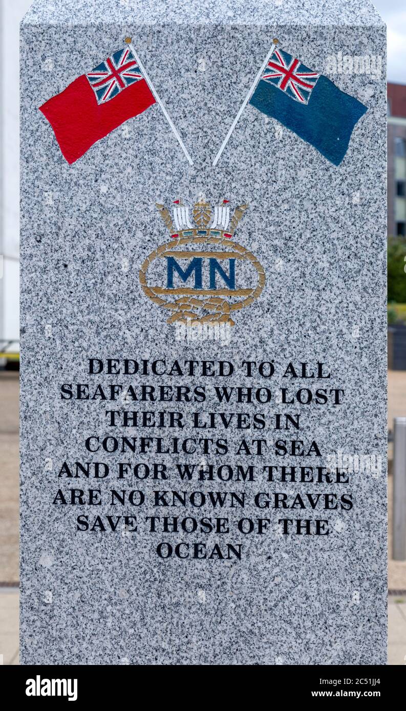Marine marchande Memorial à tous les gens de mer qui ont perdu la vie à Sean et qui n'ont pas de tombe connue, Ipswich, Angleterre Banque D'Images