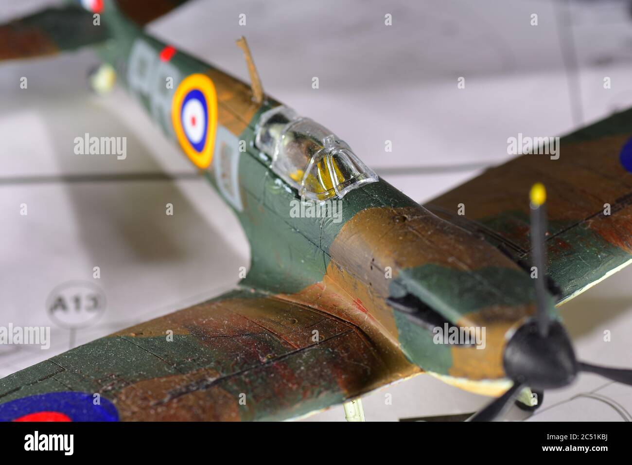 Supermarine Spitfire Mk.1a Airfix modèle d'avion échelle 1:72 Banque D'Images