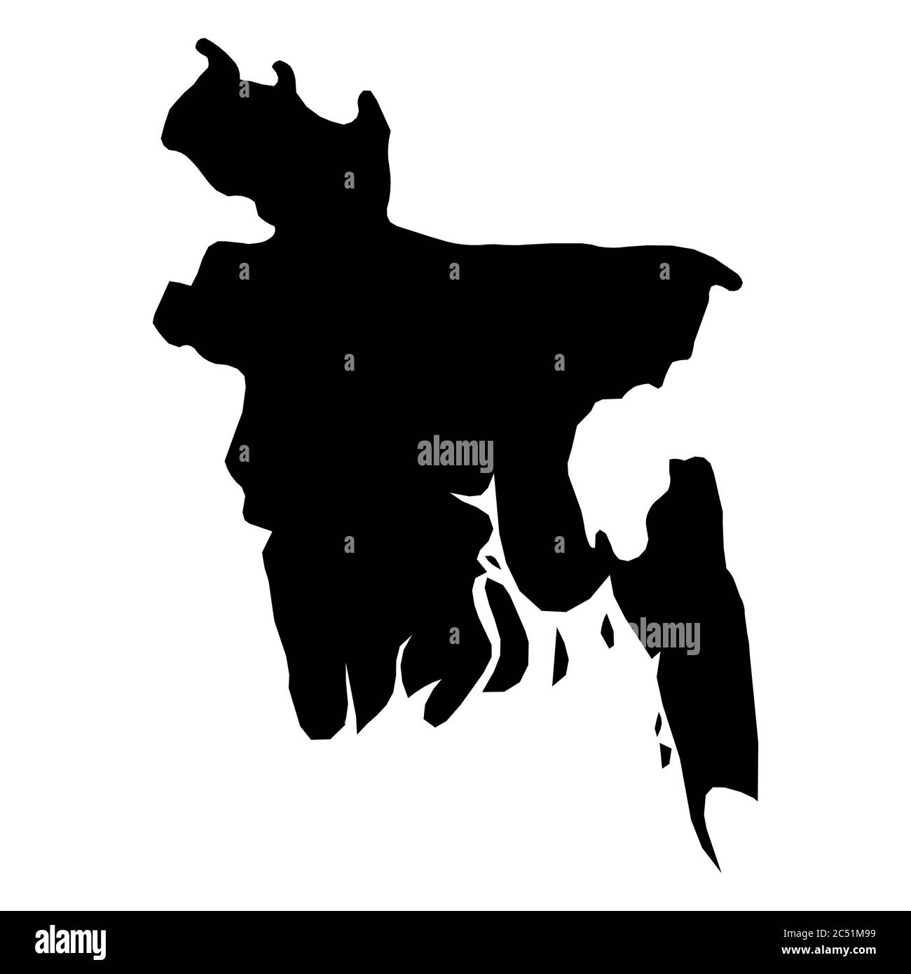 Bangladesh - carte silhouette noire unie de la région. Illustration simple à vecteur plat. Illustration de Vecteur