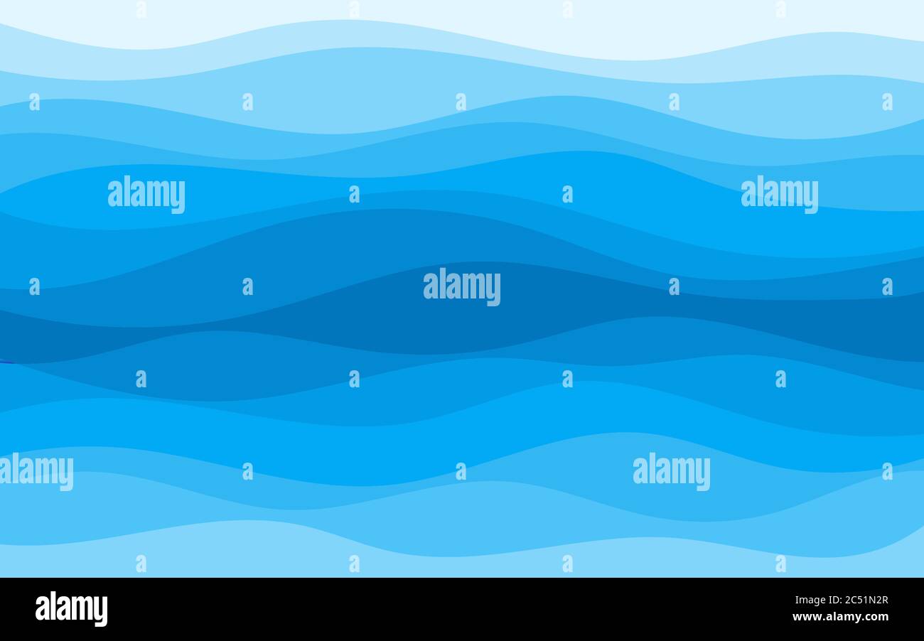 Motifs abstraits de l'illustration de fond du vecteur de bannière de l'onde océanique bleu profond Illustration de Vecteur