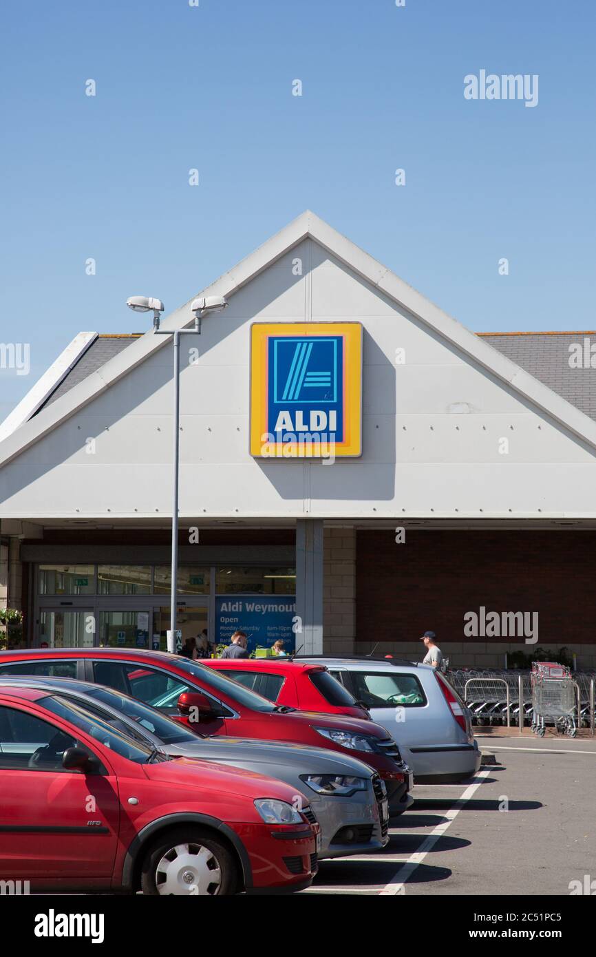 Supermarché Aldi, Jubilee Retail Park, Weymouth Banque D'Images