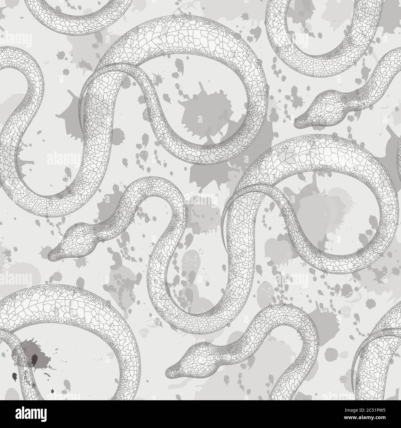 Motif serpent. Reptiles tropicaux. Kaki, olive. Serpent dans l'herbe. Illustration de Vecteur