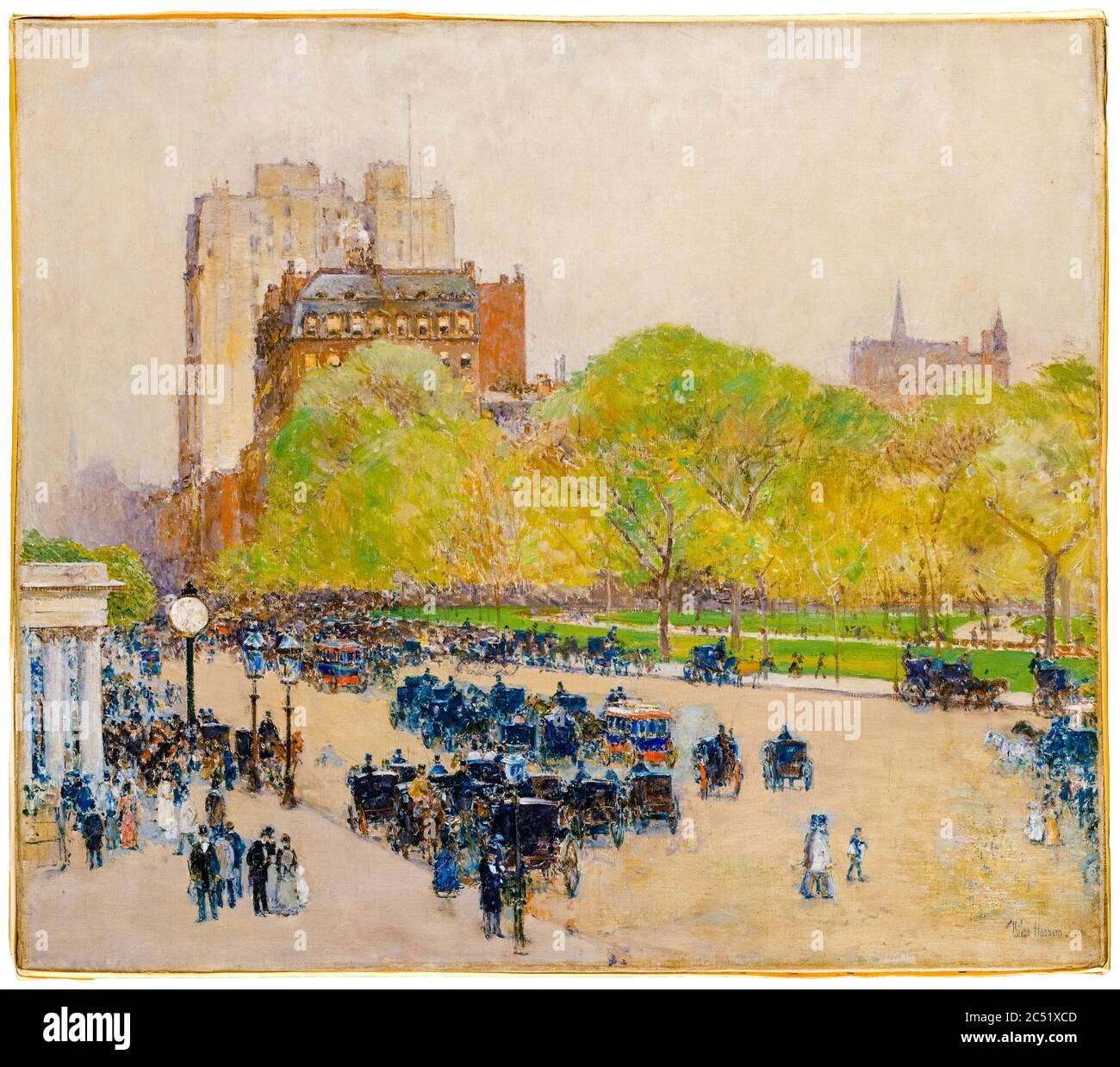 Childe Hassam, matin du printemps au coeur de la ville, peinture de paysage, 1890–1899 Banque D'Images