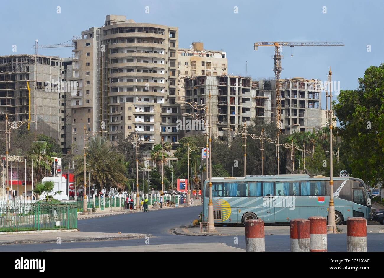 Boom de la construction pétrolière à Dakar, Sénégal Banque D'Images