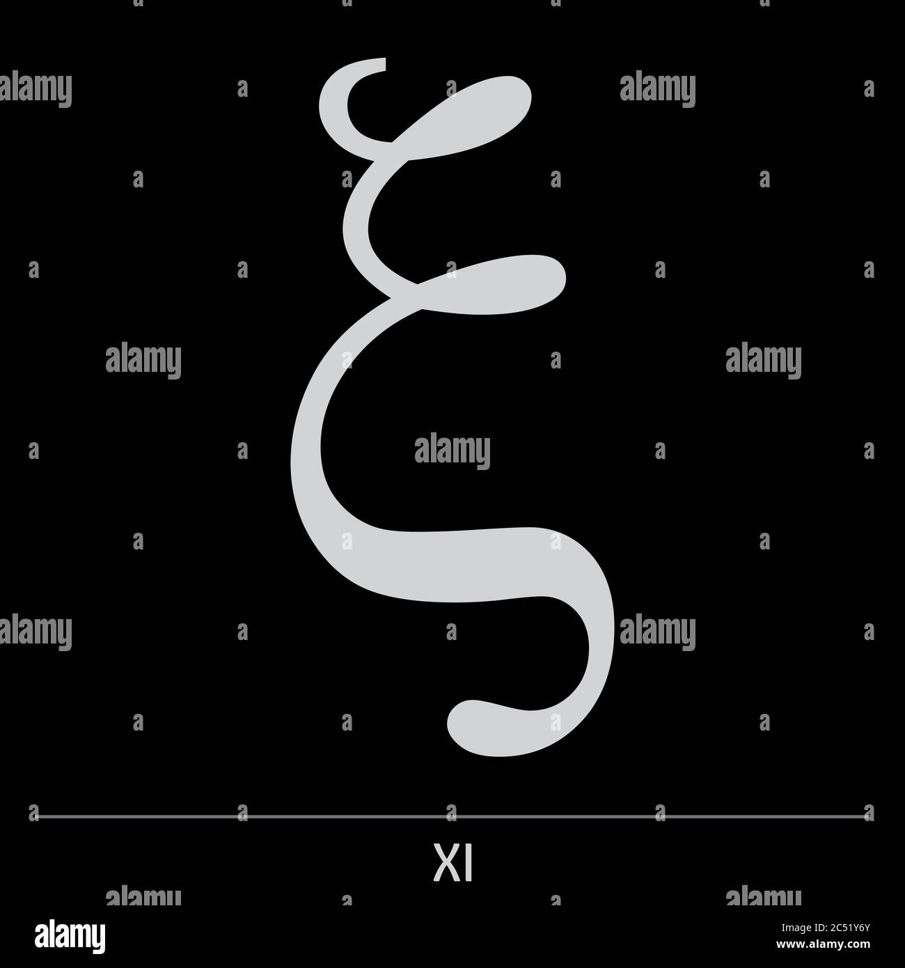 XI lettre grecque icône Illustration de Vecteur