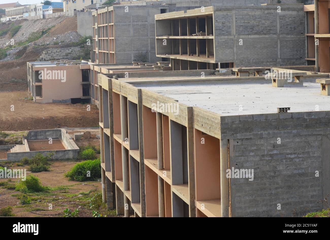 Boom de la construction pétrolière à Dakar, Sénégal Banque D'Images