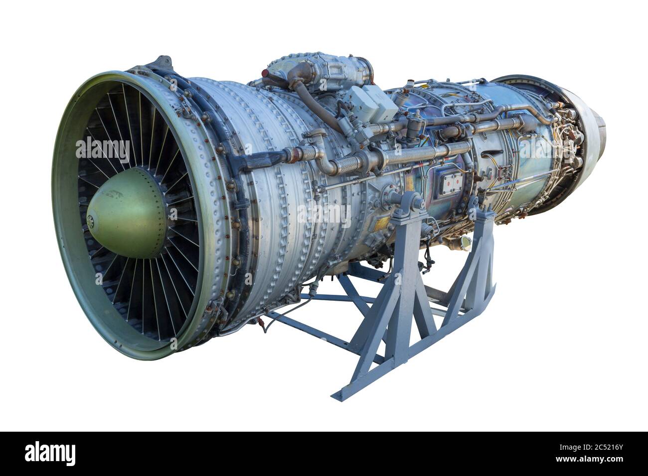 Moteur de jet d'avion isolé sur fond blanc, avec chemin de travail Banque D'Images