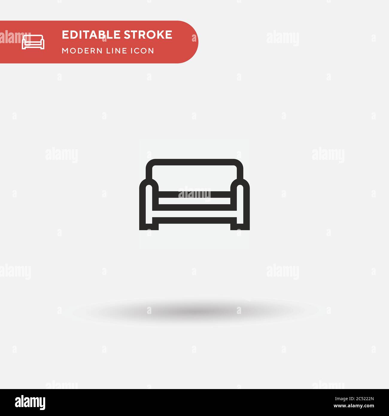 Icône de vecteur simple de la table. Modèle de conception de symbole d'illustration pour l'élément d'interface utilisateur Web mobile. Pictogramme moderne de couleur parfaite sur contour modifiable. Icônes de canapé pour votre projet d'entreprise Illustration de Vecteur