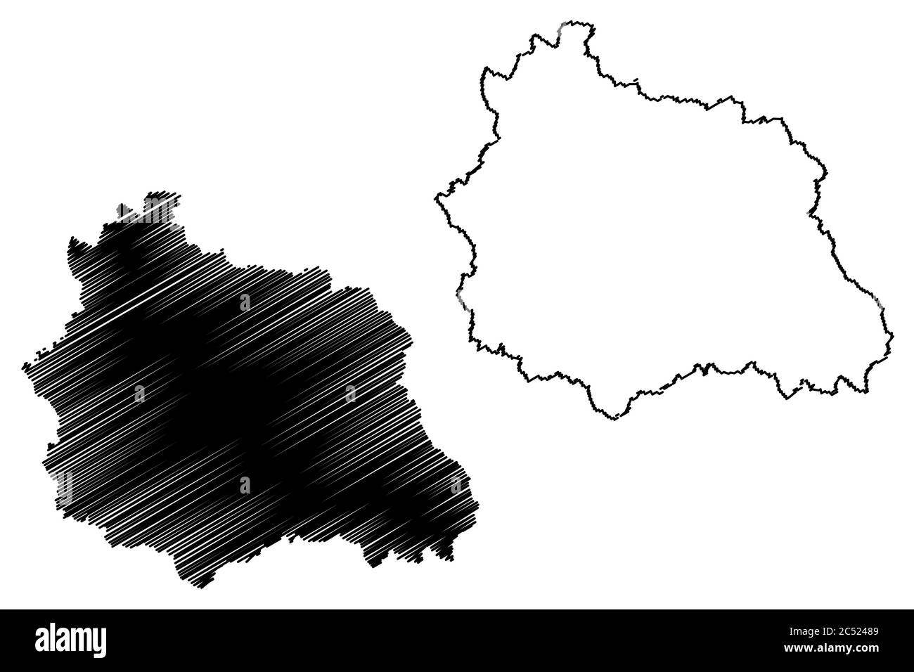 Département du Puy-de-Dome (France, République française, région Auvergne-Rhône-Alpes, ARA) illustration vectorielle, croquis à tracer carte du Puy de Dome Illustration de Vecteur
