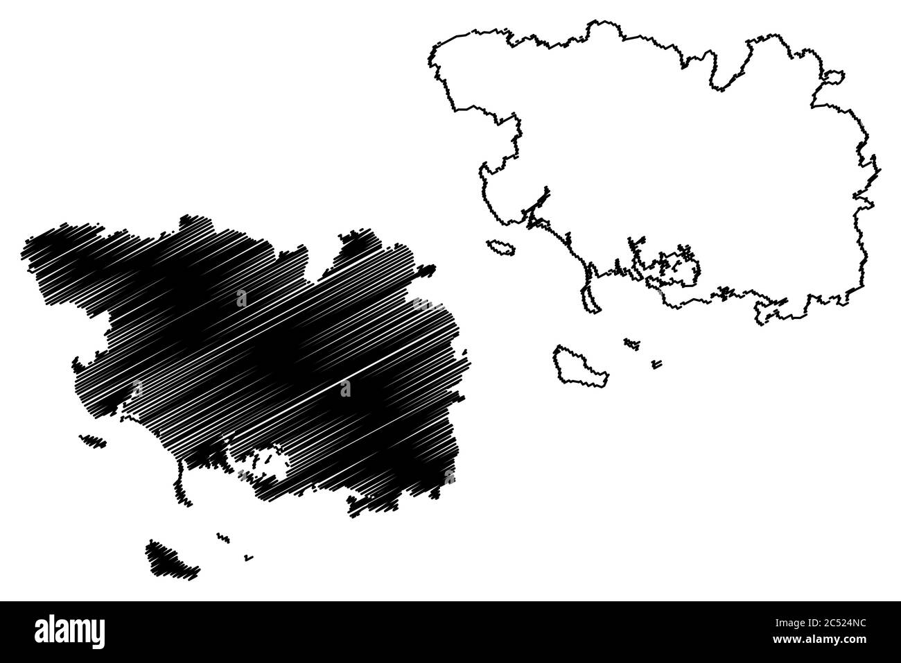 Departement Du Morbihan Region France Bretagne Ou Bretagne Carte Illustration Vectorielle Scribble Sketch Carte Du Morbihan Image Vectorielle Stock Alamy