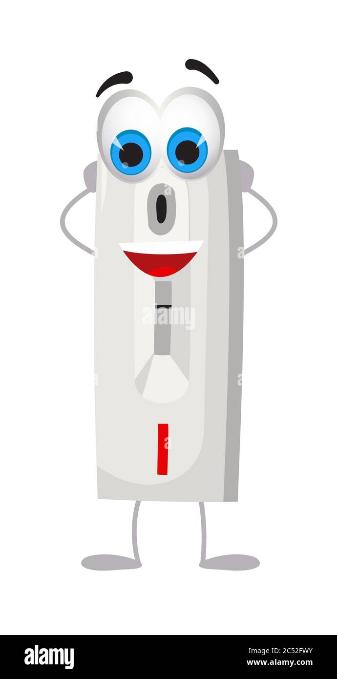 Testeur de sang-express drôle avec les yeux, illustration moderne de vecteur plat Illustration de Vecteur