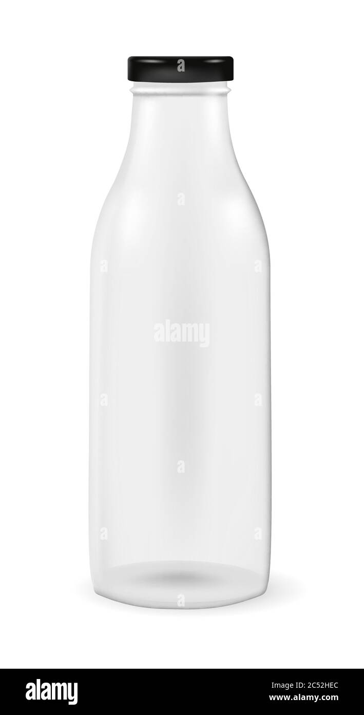 Biberon pour le lait, le jus ou autre, sur fond blanc. Illustration vectorielle réaliste Illustration de Vecteur