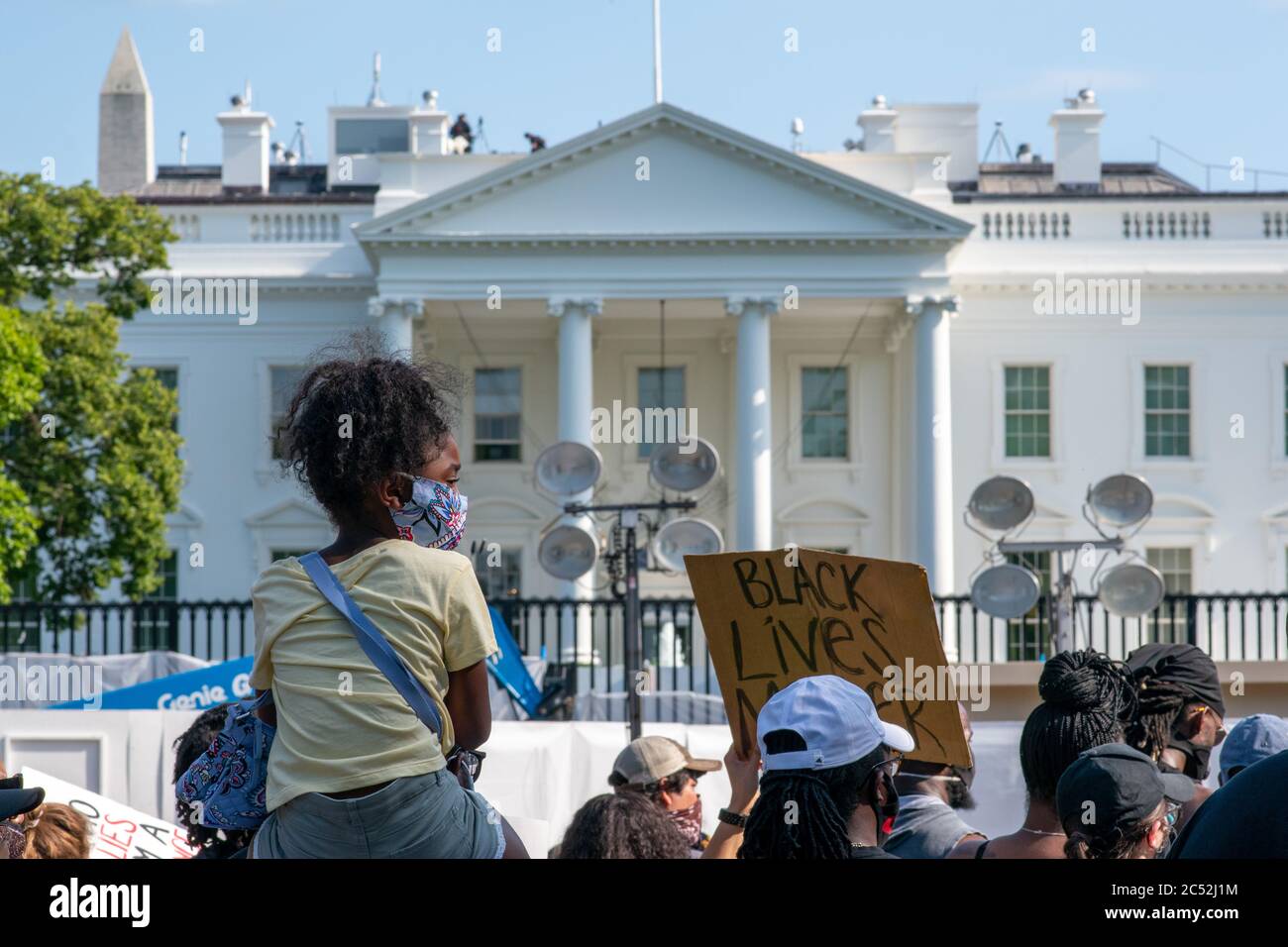 George Floyd et Black Lives Matter les manifestations se poursuivent à Lafayette Square près de la Maison Blanche à Washington, D.C. Banque D'Images
