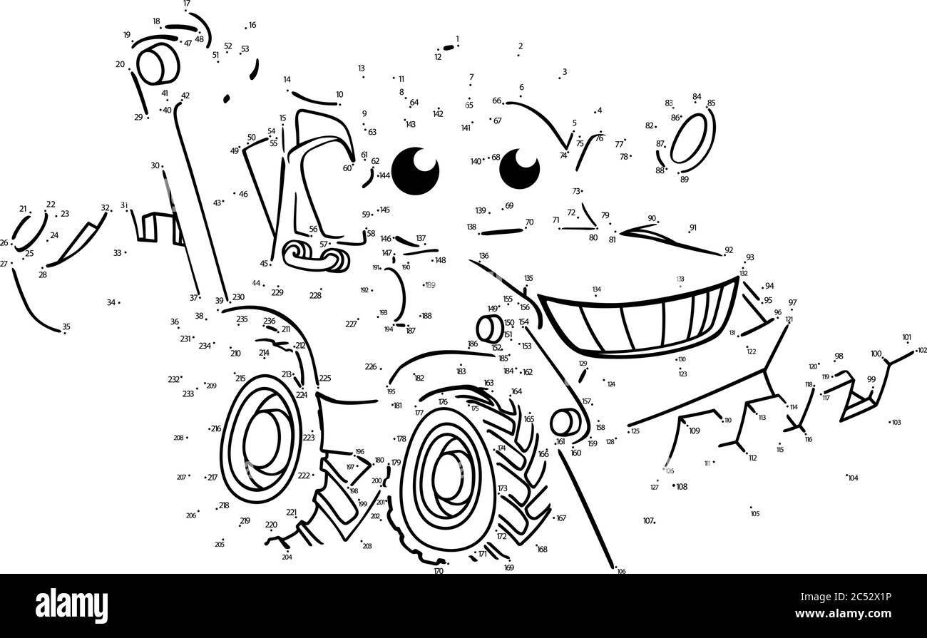 Connectez Rejoignez les points à Dot Digger Puzzle pour enfants Illustration de Vecteur