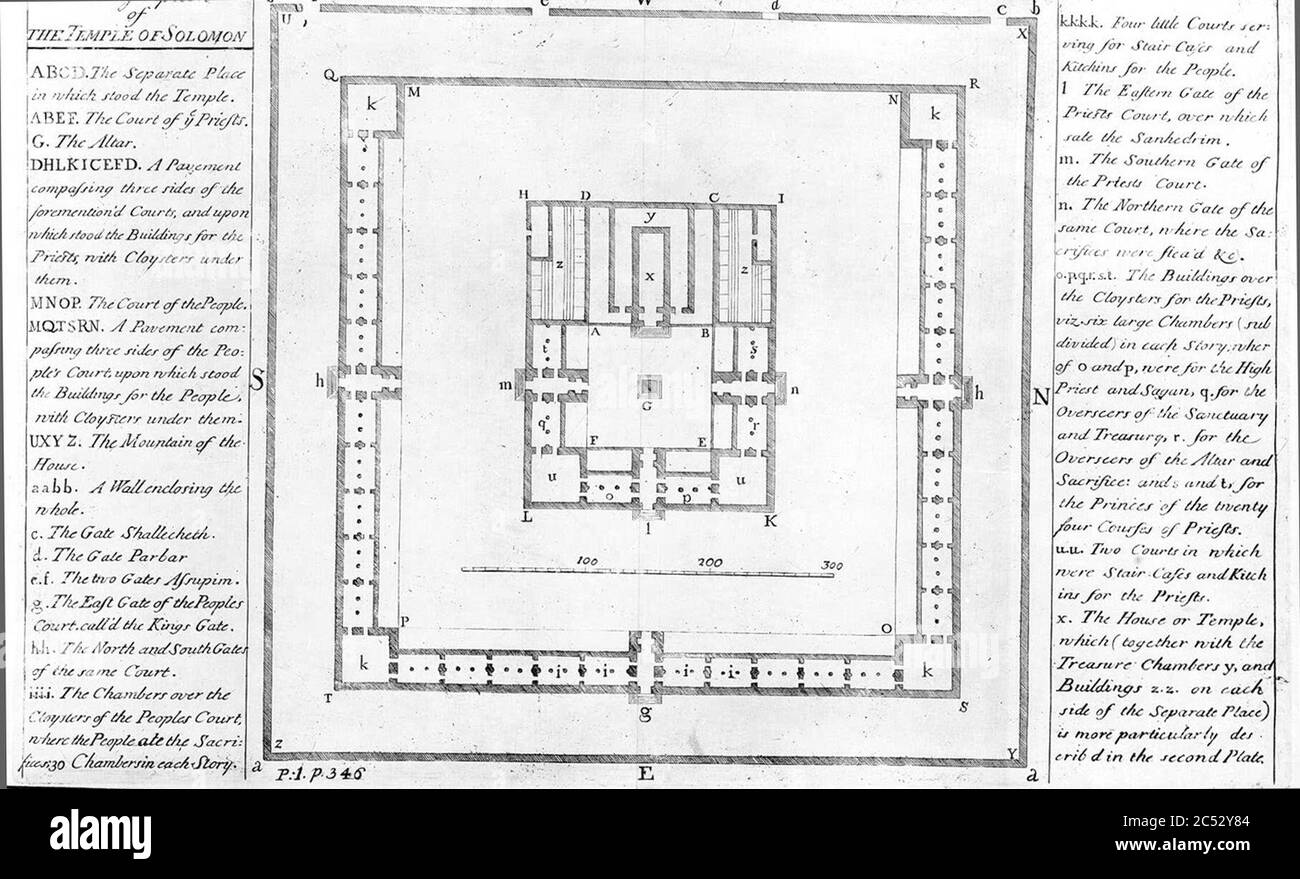 Temple de Salomon d'Isaac Newton. Banque D'Images