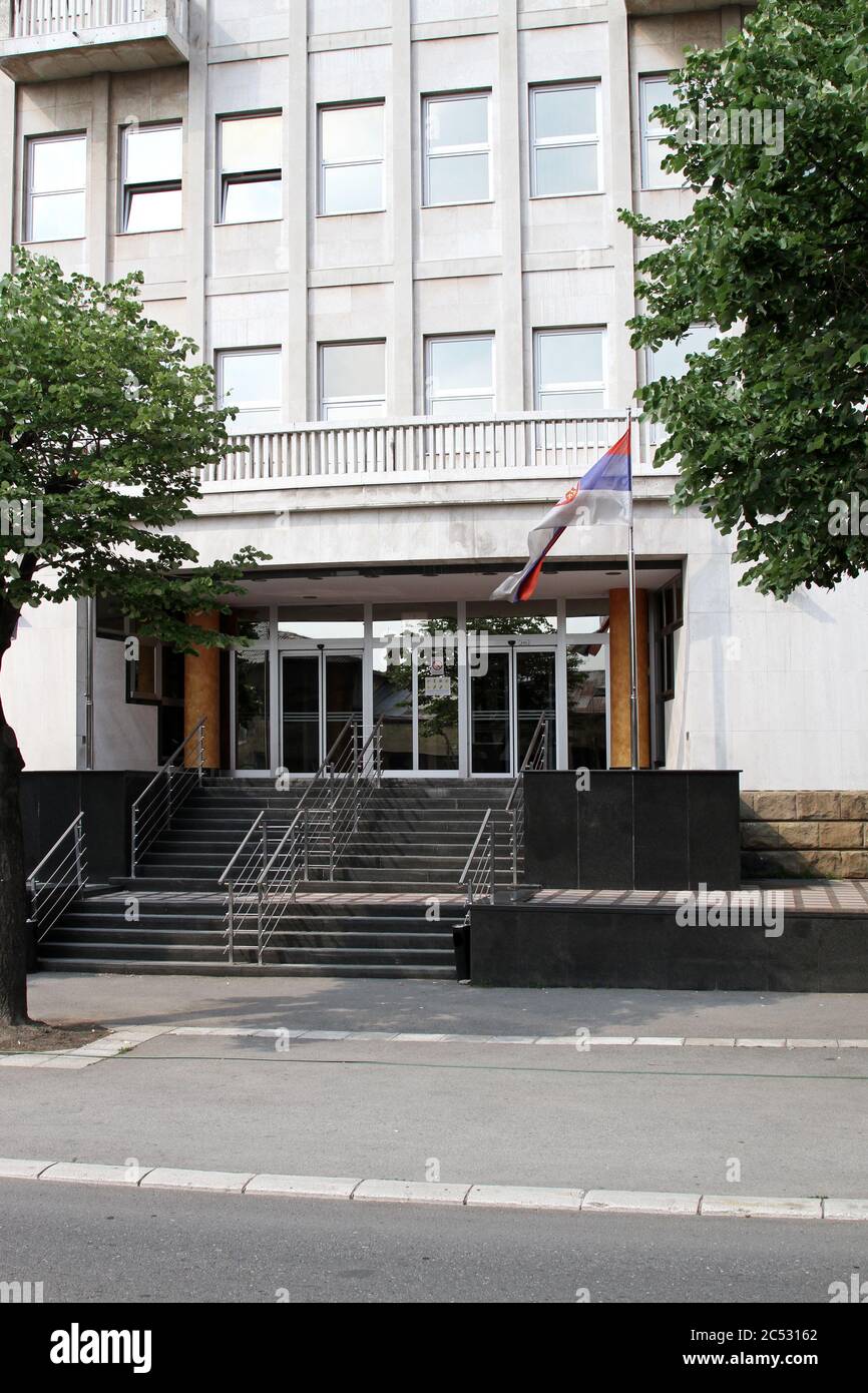 BELGRADE, SERBIE - 26 MAI : création du Tribunal de guerre pour l'ex-Yougoslavie au 26 MAI 2011. Palais de justice pour crimes de guerre et crimes organisés à Belgrade, Banque D'Images