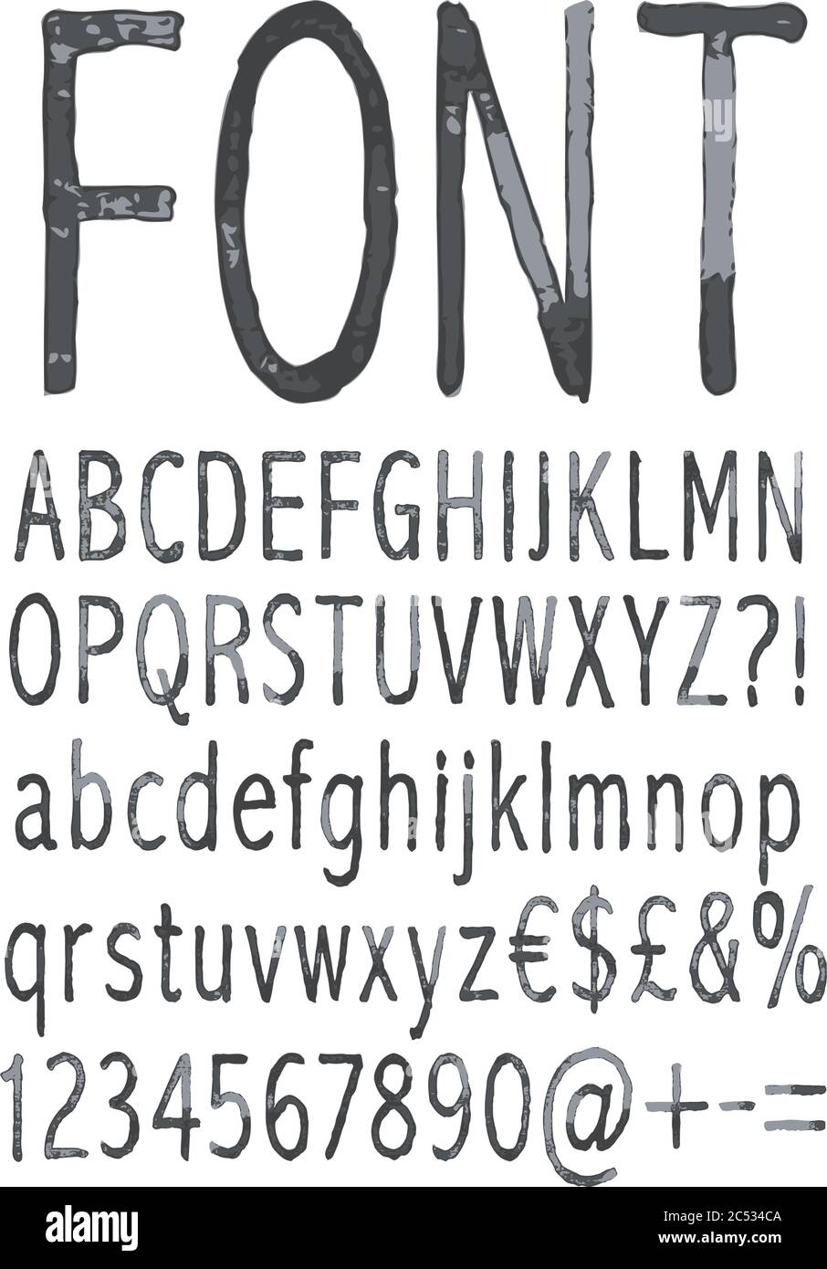 Alphabet dessiné à la main. Illustration vectorielle. Illustration de Vecteur