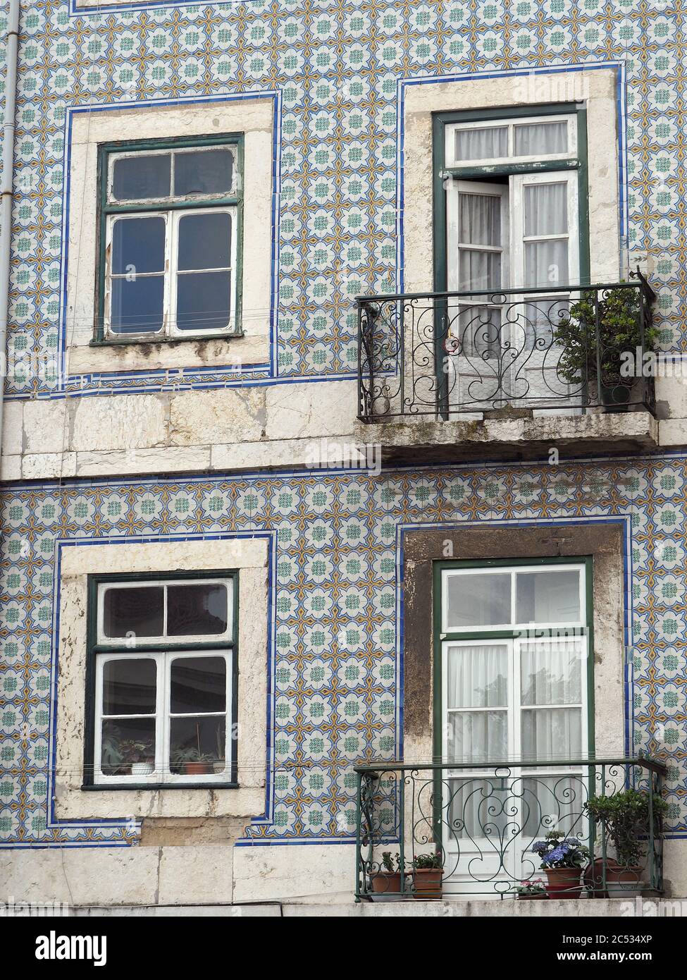 Façade en carrelage, Lisbonne, Lisbonne, Lisboa, Lissabon, Lisszabon, Portugal, Europe Banque D'Images