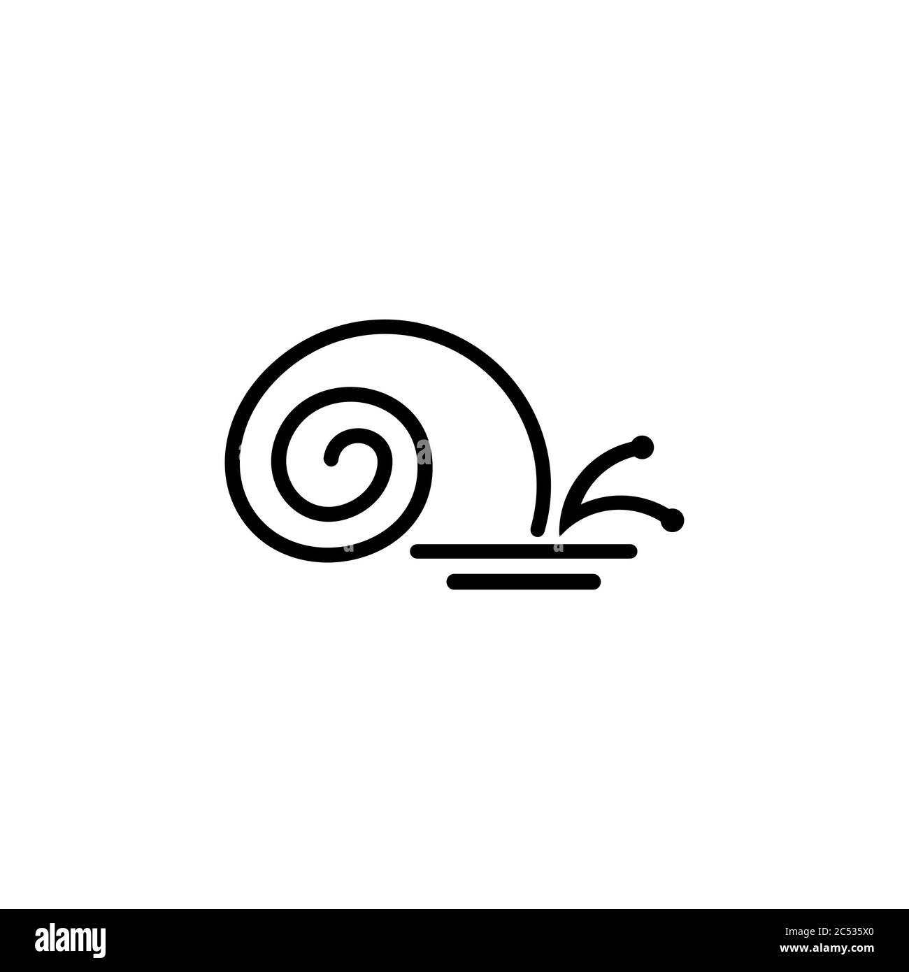 Logo en forme d'escargot, concept de conception linéaire vectoriel, isolé sur fond blanc. Illustration de Vecteur