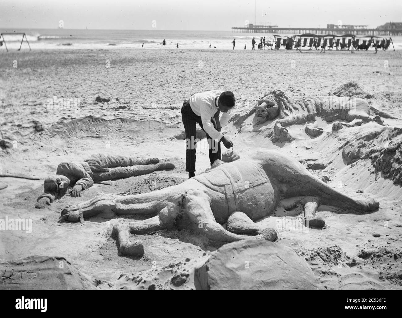 A Sandman, Atlantic City, New Jersey, vers 1900 Banque D'Images