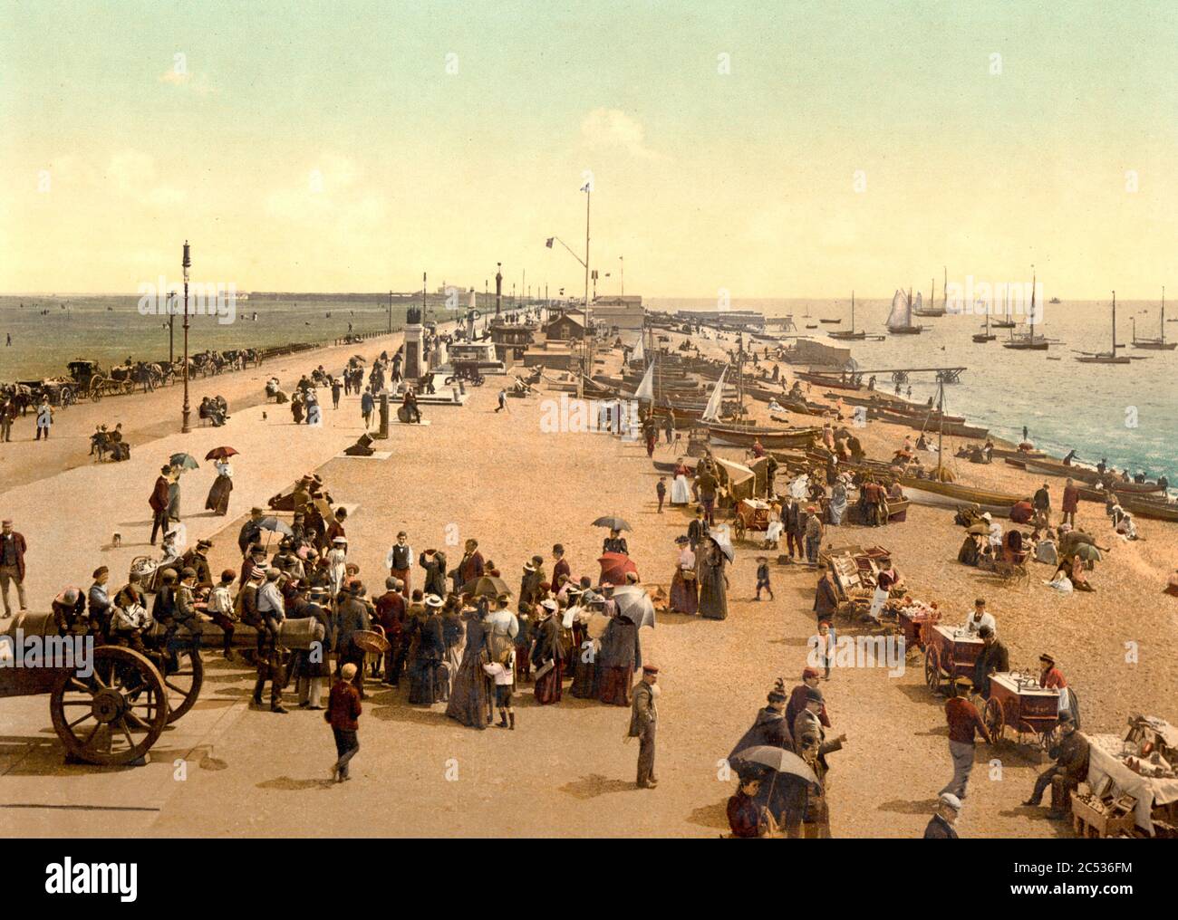 Southsea Beach, Angleterre, vers 1900 Banque D'Images
