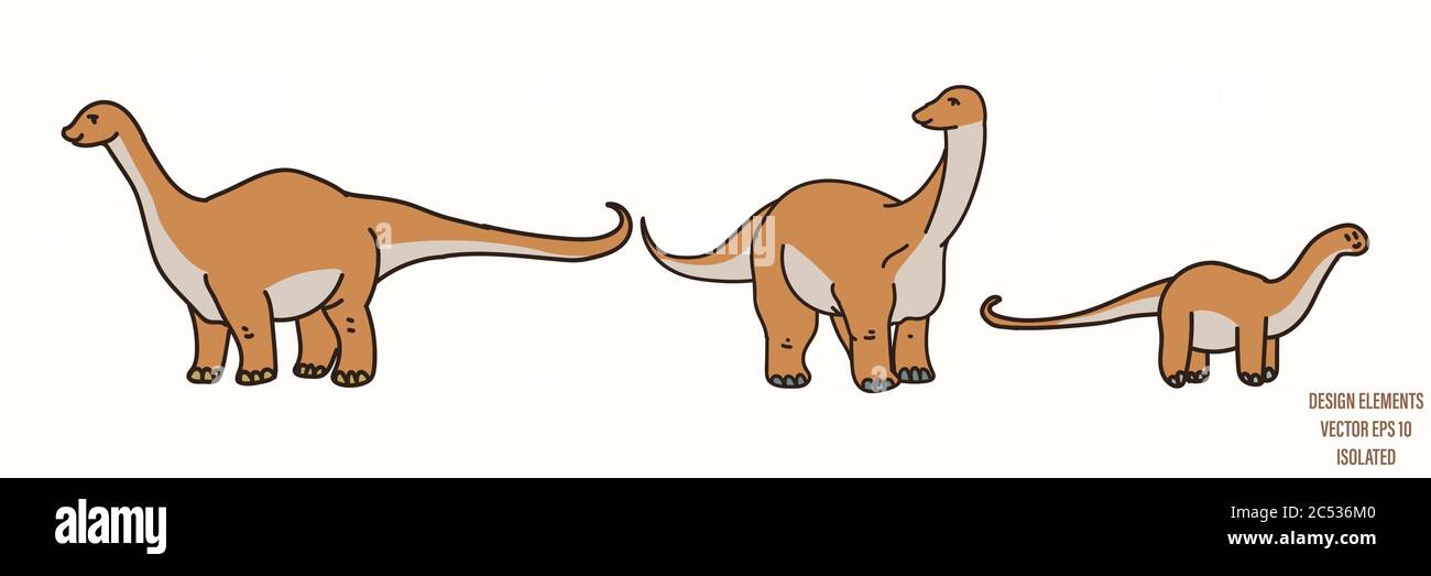 Apatosaurus Dinosaure Sexe Neutre Bebe Illustration Clipart Simple Fantaisie Minimum Couleur Terre 2 Tons Decoration De Chambre Pour Enfants A Motif Imprime Ou Dessin Anime Image Vectorielle Stock Alamy