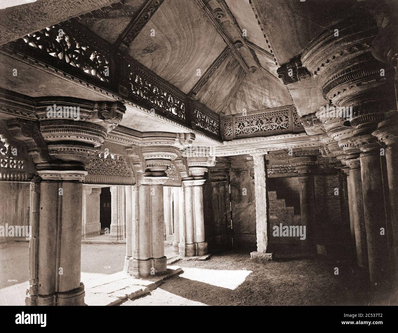 Intérieur de la salle Nord, Man Mandir, fort Gwalior.. Banque D'Images