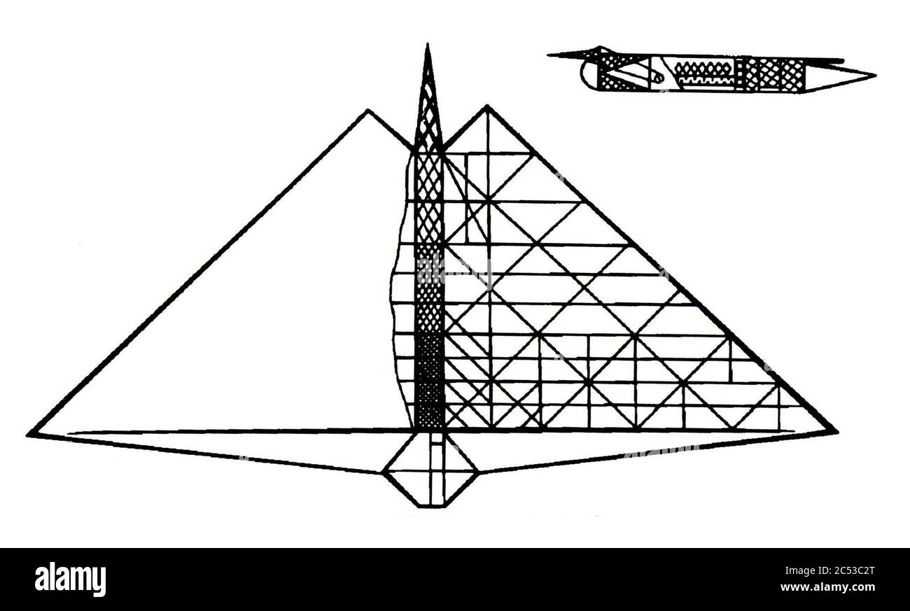 Système amélioré d'aéronautique de N Teleshov (projet) 1867. Banque D'Images