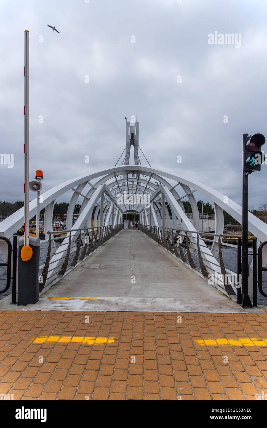 Pont tournant à Stolpmünde près de la mer Baltique Banque D'Images