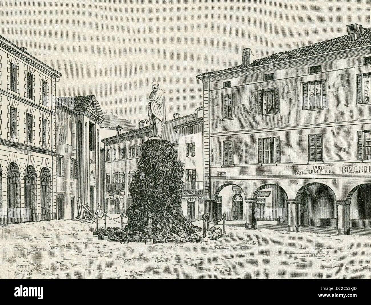 Piazza Garibaldi (xilografia). Banque D'Images
