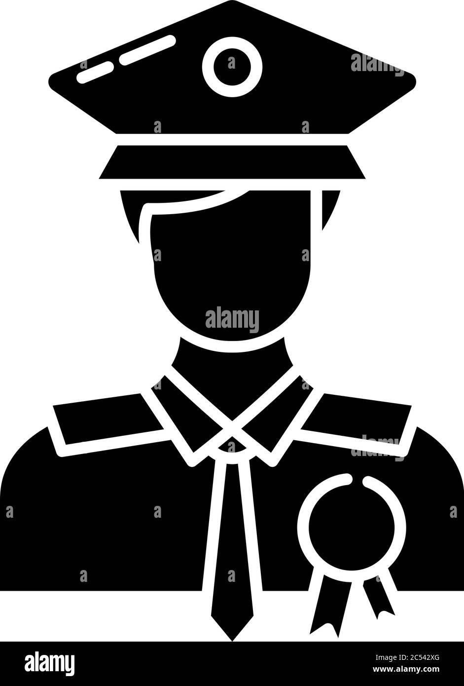 Icône en glyphe noir de policier Illustration de Vecteur