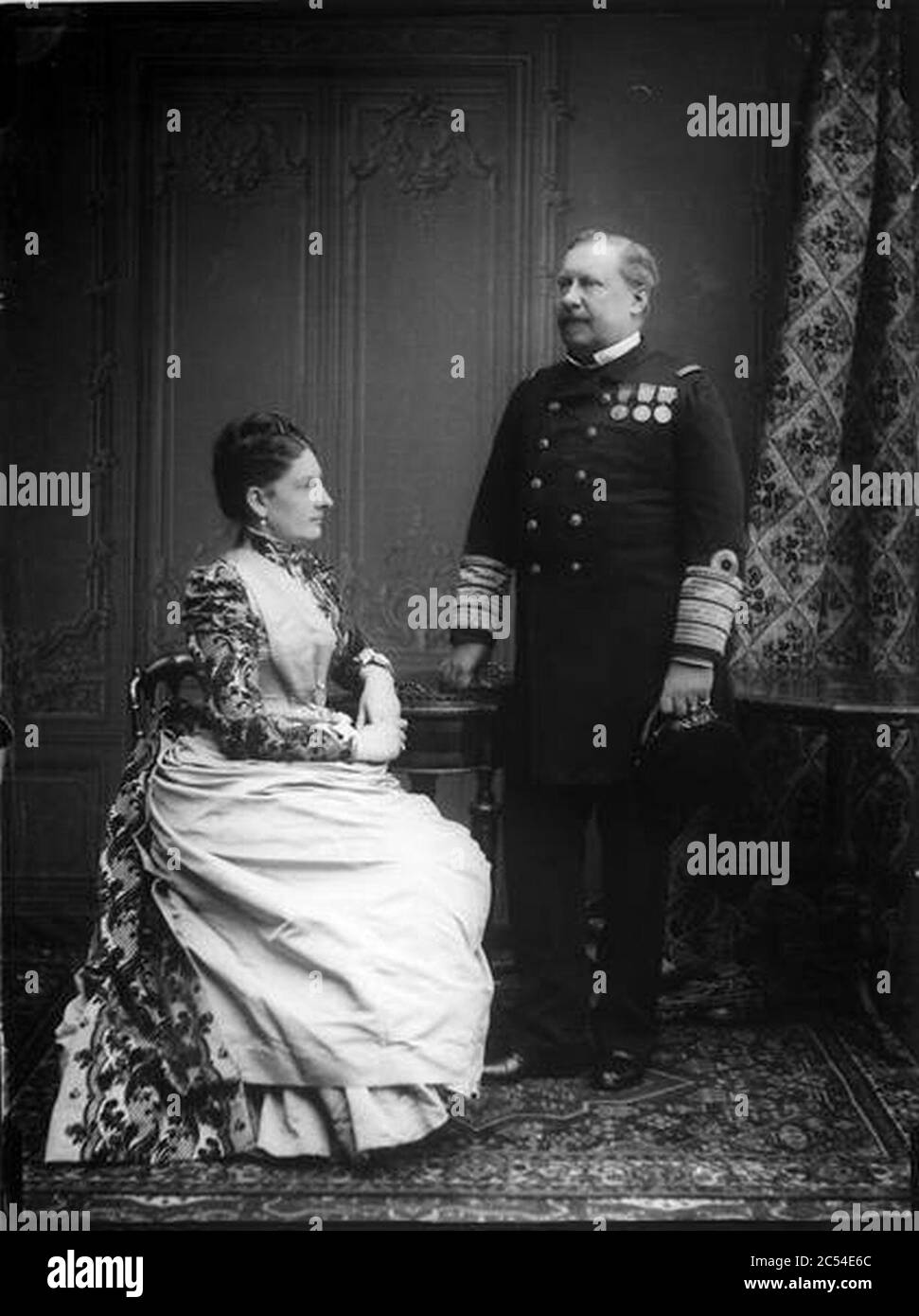 Infanta Antonia avec le roi Luís I du Portugal. Banque D'Images