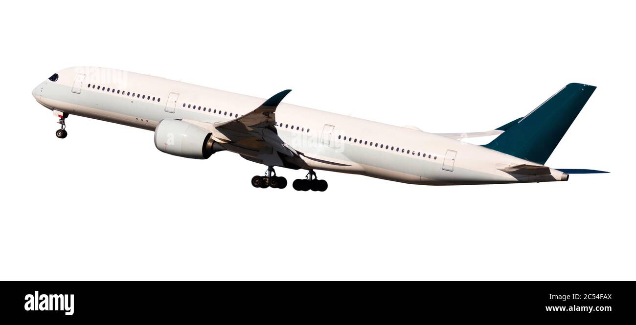 Image d'un avion de transport de passagers commercial, isolé sur fond blanc Banque D'Images