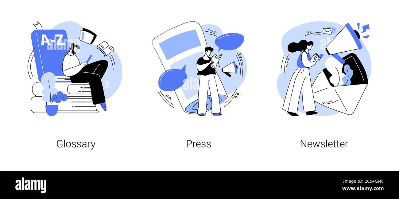 Entreprise dernières nouvelles résumé concept illustrations vectorielles. Illustration de Vecteur